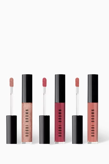 مجموعة ملمع شفاه كراشد معزز بالزيوت ثلاثية بحجم صغير - سلو جام، إن ذا باف، بير سباركل