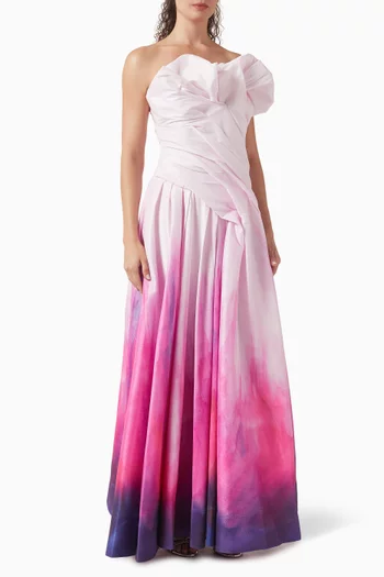 فستان سهرة جرينهولم مزين بنقشة دوبيون