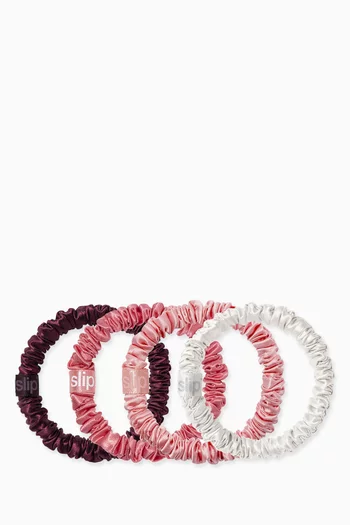 Candy Cane Silk Skinny Scrunchie Ornament, Set of 4