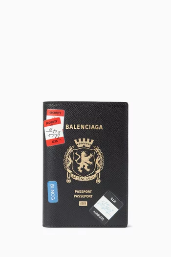 حافظة جواز سفر بشعار الماركة جلد