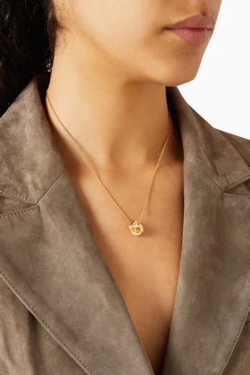 x Lucy Williams Pavé Knot Necklace in 18kt Recycled Gold