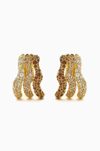 Molten Snow Pavé Hoop Earrings in 18kt Gold-plated Brass