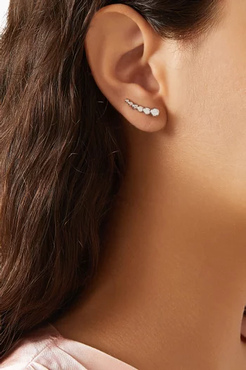 Tennis Climber Stud Earrings in Sterling Silver