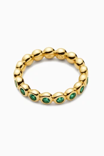 Tennis Eternity Stacking Ring in 18kt Gold-plated Brass