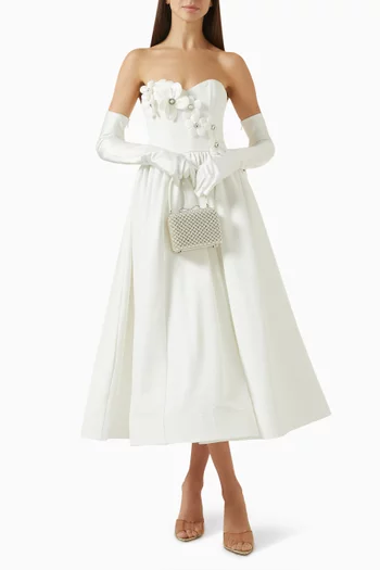 Inara Floral-appliqué Dress