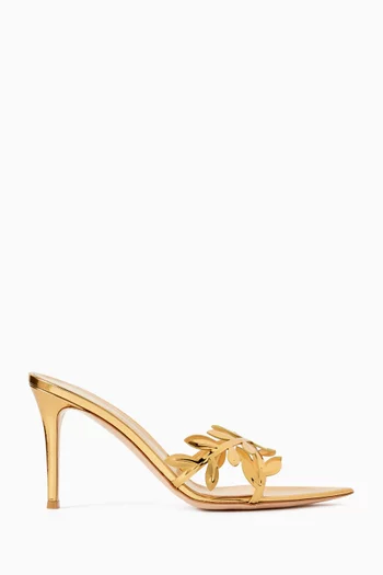 حذاء فلافيا مفتوح من الخلف بكعب 85 مم جلد لامع