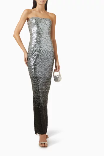 Dahlia Sequinned Strapless Maxi Dress