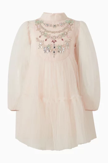 فستان مرصع بالجواهر تول