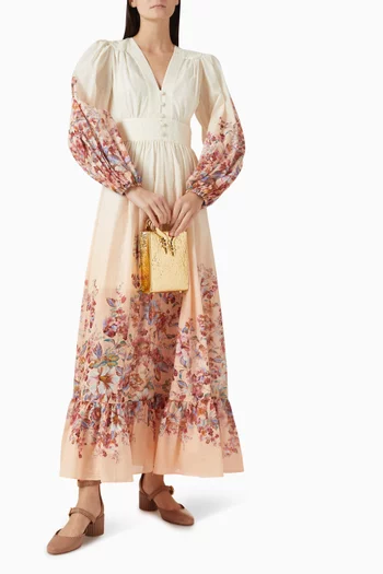 فستان اويكن بفتحة رقبة عميقة قطن