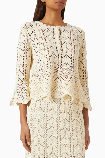 Awaken Lace Crochet Top in Cotton