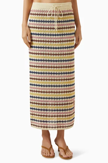 Awaken Scallop Knit Skirt in Cotton Blend
