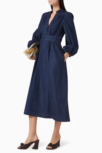 Awaken Midi Dress in Denim