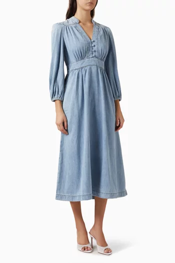 فستان واندرلست متوسط الطول دينم