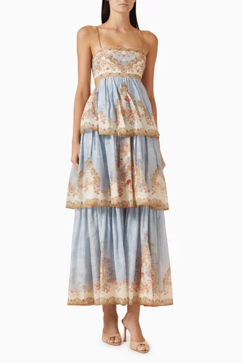 فستان داي لايت بطبقات متعددة مزيج قطن