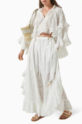 بلوزة داي لايت بكشكش مزيج قطن