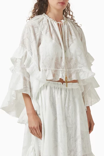 بلوزة داي لايت بكشكش مزيج قطن