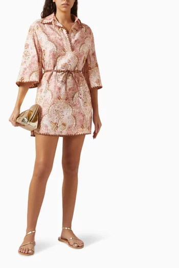 فستان داي لايت قصير بنمط تونيك كتان