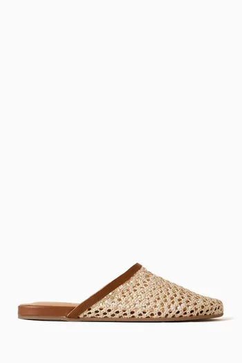 The Slippers in Raffia & Leather