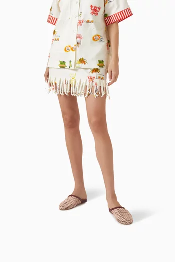 The Slippers in Raffia & Leather