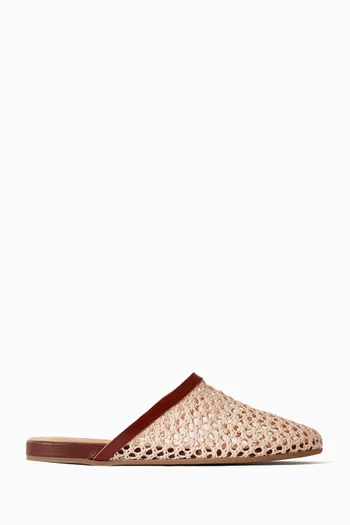 The Slippers in Raffia & Leather