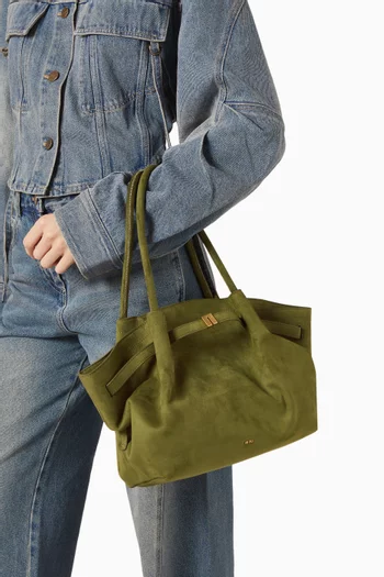 Medium Hana Tote Bag in Faux Suede
