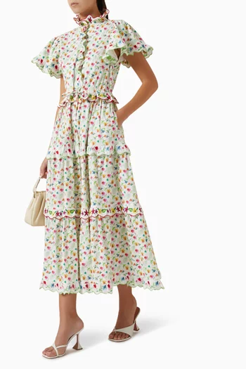 فستان نيبولا متوسط الطول قطن