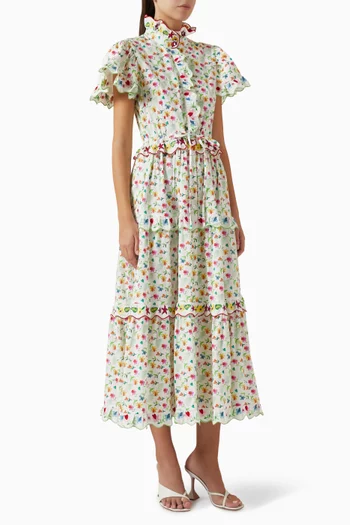 فستان نيبولا متوسط الطول قطن