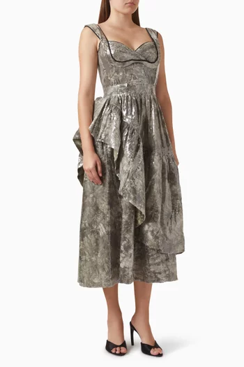 فستان سيلفرمون متوسط الطول مزيج فيسكوز