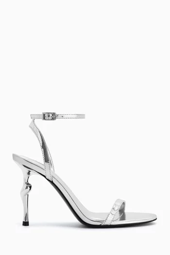 صندل أليفيا بكعب 95 مم جلد نباتي لامع