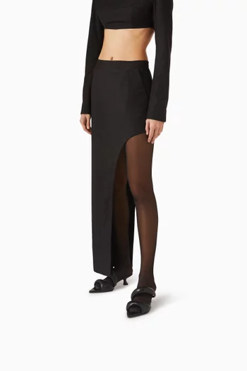 حذاء مفتوح من الخلف سارا بكعب 50 مم جلد نباتي