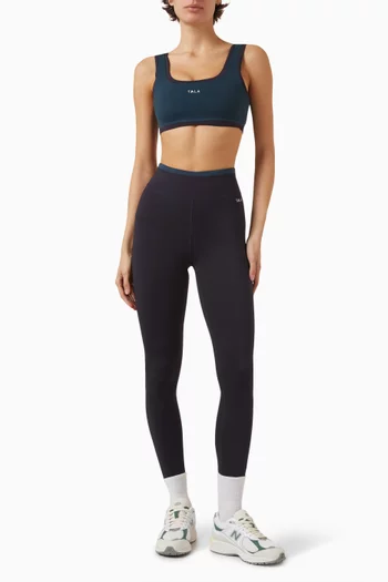 لغينغز بحزام خصر مزدوج قماش سكينلوكس