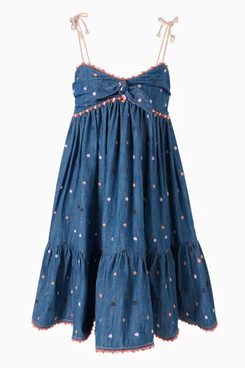Awaken Tie Dress in Cotton Denim