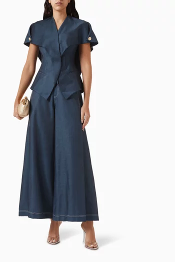 Morley Jacket in Denim Silk