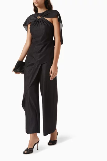 بلوزة جورجيا بكاب دينم حرير