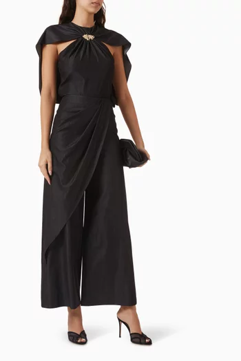 Cleveland Draped Pants in Denim Silk