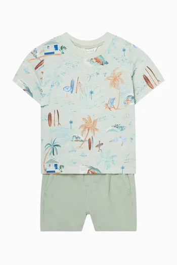 Surf's Up Printed T-shirt in Cotton