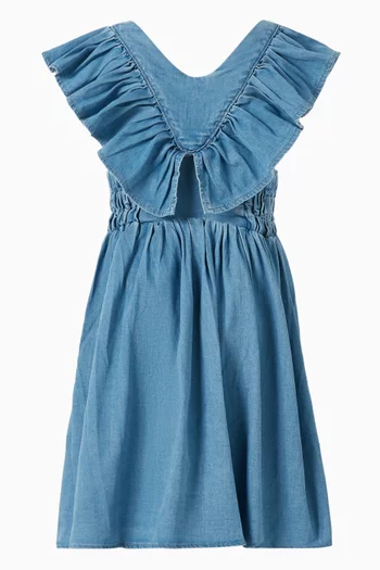 Grow Wild Embroidered Dress in Denim