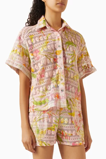 Blake Crochet Top in Cotton Blend