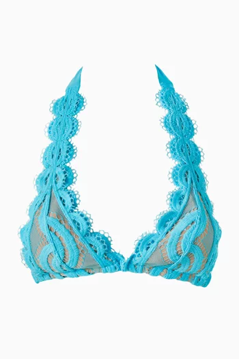 قطعة بيكيني علوية بحمالة حول الرقبة دانتيل