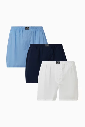 طقم بوكسر بشعار الماركة قطن، 3 قطع