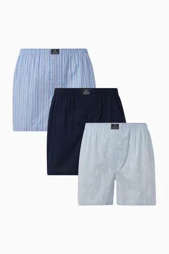 طقم بوكسر بشعار الماركة قطن، 3 قطع