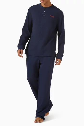 Henley Sleep T-shirt in Cotton-blend