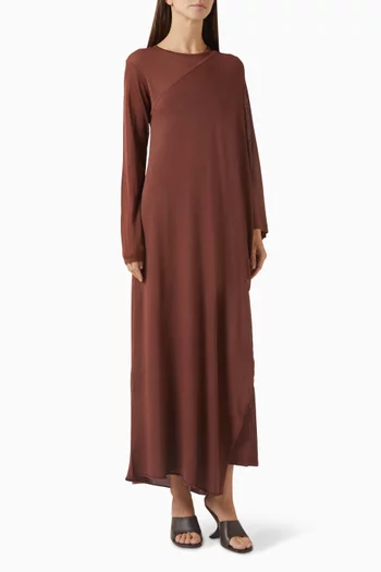 Asymmetric-sleeve Dress