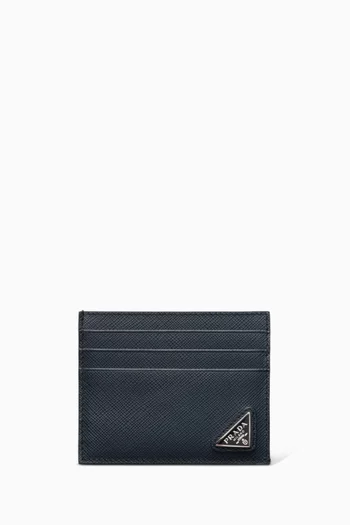 Triangle Card Holder in Saffiano Leather