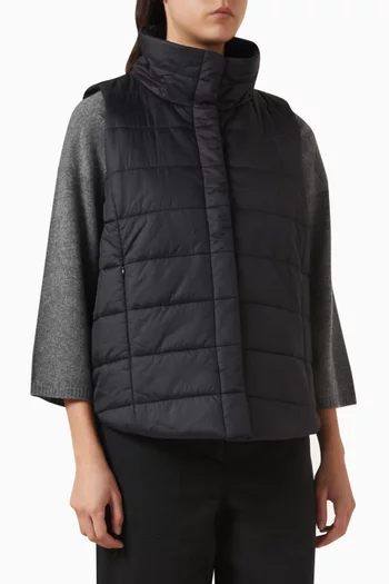 Stand-collar Vest in Recycled Nylon