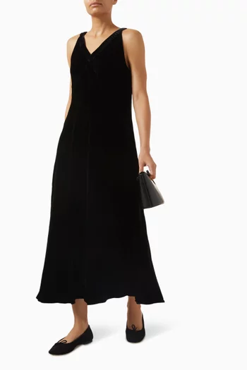 V-neck Maxi Dress in Velvet