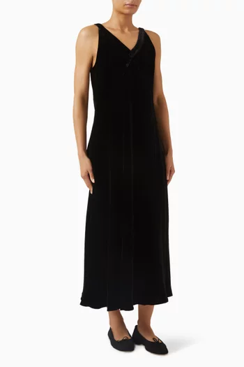 V-neck Maxi Dress in Velvet