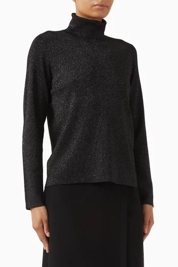 Shimmer Turtleneck Top in Wool