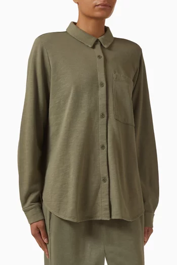 Garment-dyed Shirt in Cotton Terry