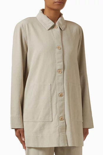Utility Long Jacket in Organic Cotton